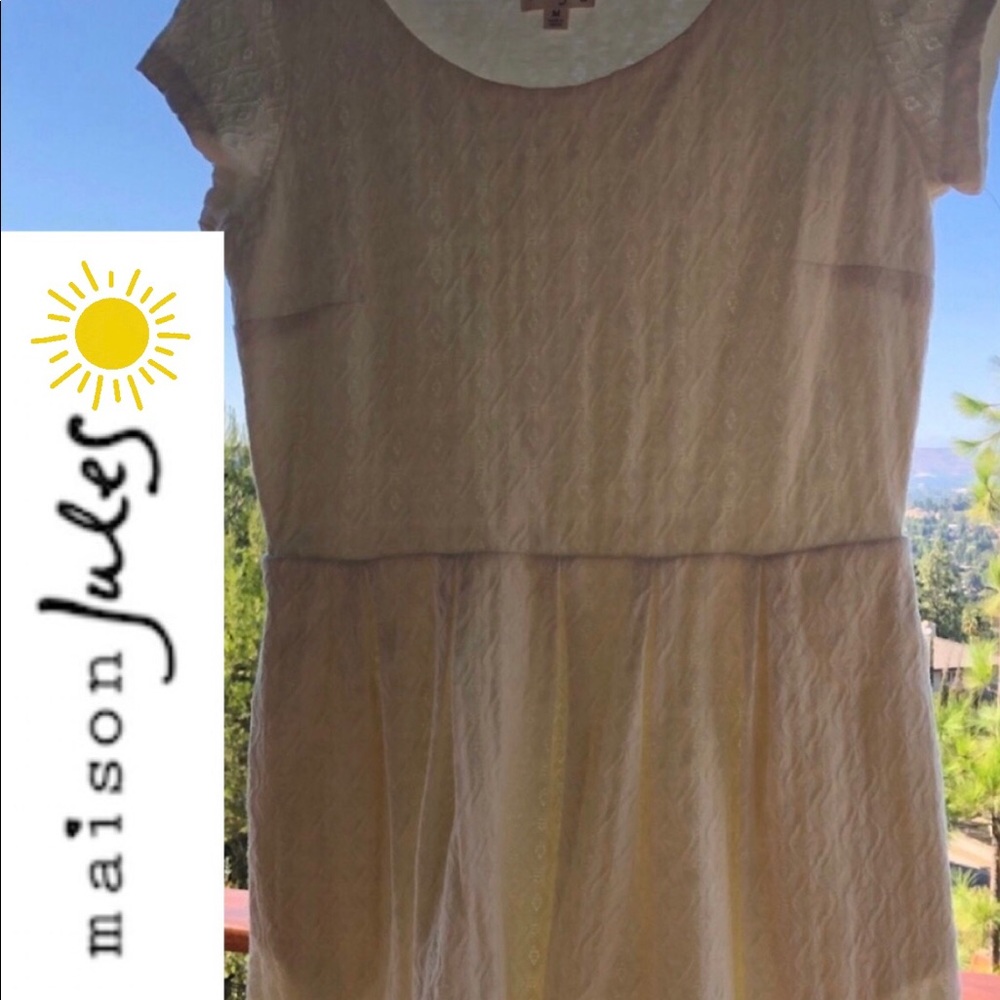 MAISON JULES WHITE TEE DRESS NWT M